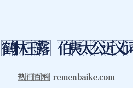 鹤林玉露·伯夷太公近义词是什么意思的图片